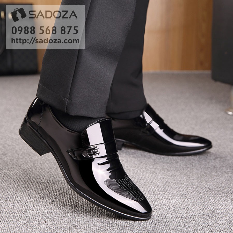 Giày lười nam đẹp Hàn Quốc đen bóng sành điệu - Ảnh 4