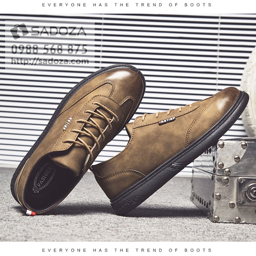 Giày da thể thao nam trẻ trung phong cách vintage - Ảnh 2