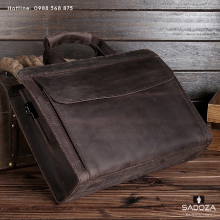 Túi xách đựng laptop da bò sáp phong cách tân cổ điển lịch lãm - Ảnh đại diện